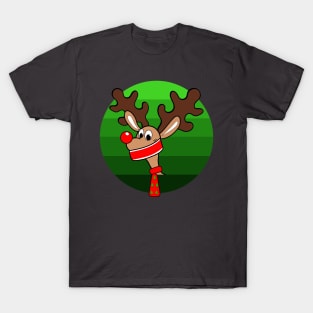 Christmas reindeer wearing a mask T-Shirt